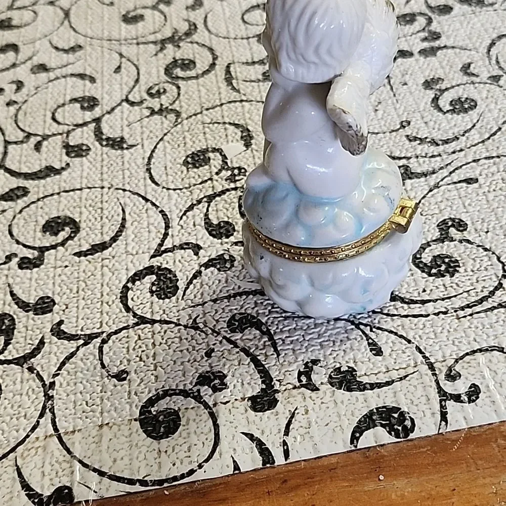 Porcelain Angel Trinket Box/ Candle